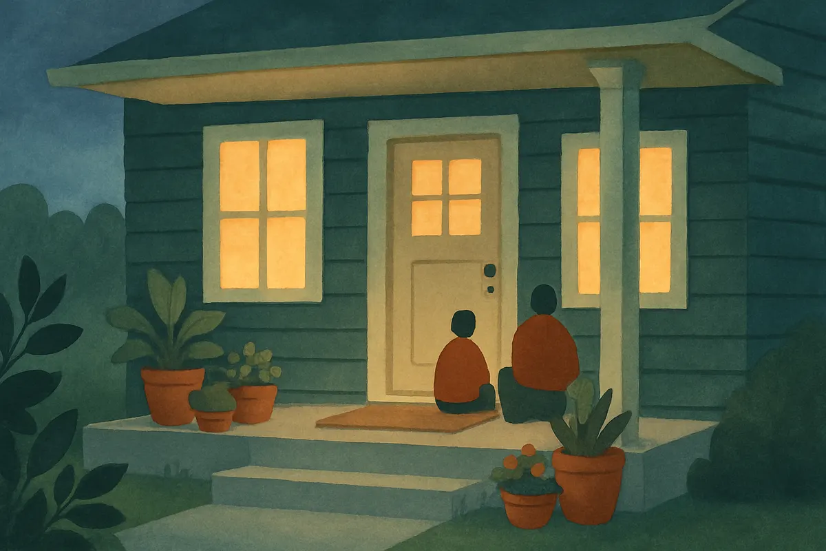 A new homeowner filling out a homestead exemption application at a desk with a house key and a driver's license nearby